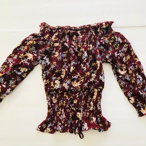 Floral Print Off the Shoulder  Top